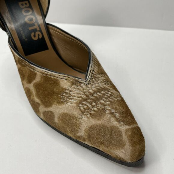 Golden Goose Marfa Leopard Ponyhair D’Orsay Boot Pumps Dust Bag NIB Size 37 - Picture 7 of 10